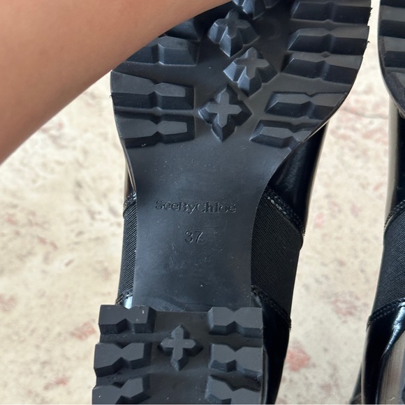 See By Chloé Mallory Heeled Chelsea Boots Black Patent Leather - Picture 9 of 9